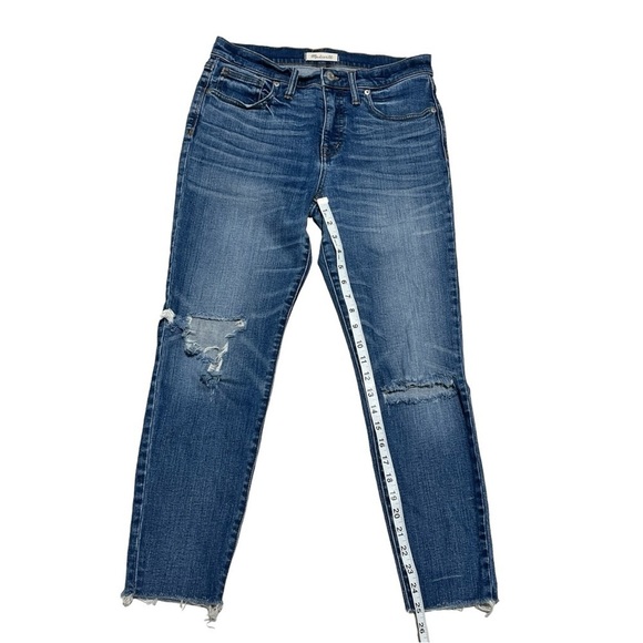 Madewell 9” High Rise Skinny Distressed Jeans Size 29 - Picture 8 of 10